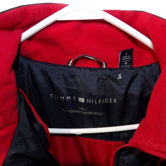 TOMMY HILFIGER Women's 3 in1 All‎ Weather System Jacket Navy/Red size L - Picture 5 of 6